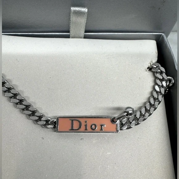 Dior Silver Bracelet Silver and Pink Enamel - Picture 2 of 6